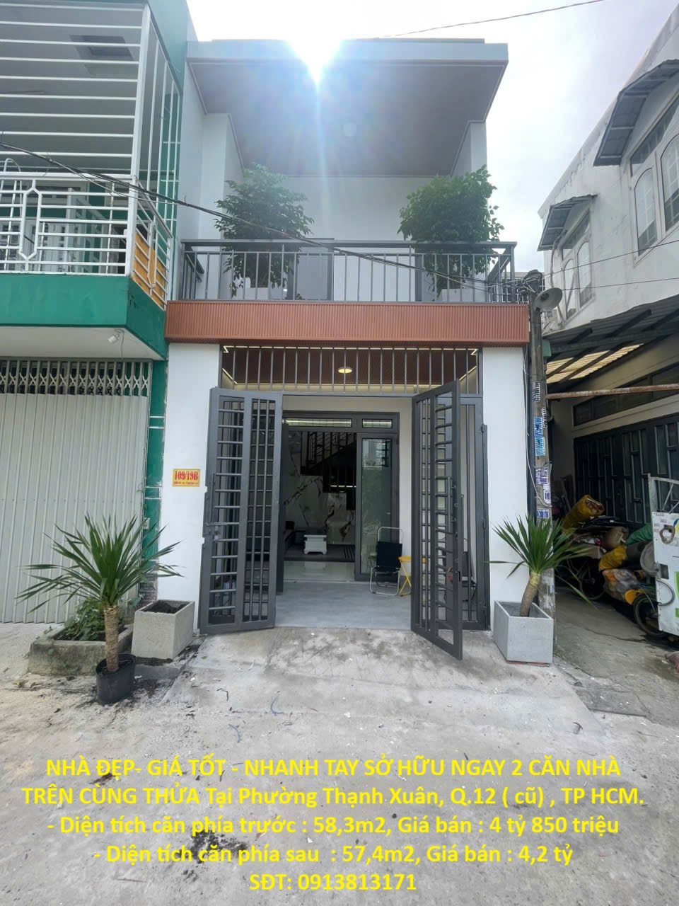  NHÀ ĐẸP- GIÁ TỐT - NHANH TAY SỞ HỮU NGAY 2 CĂN NHÀ TRÊN CÙNG THỬA Tại Quận 12, TP HCM 