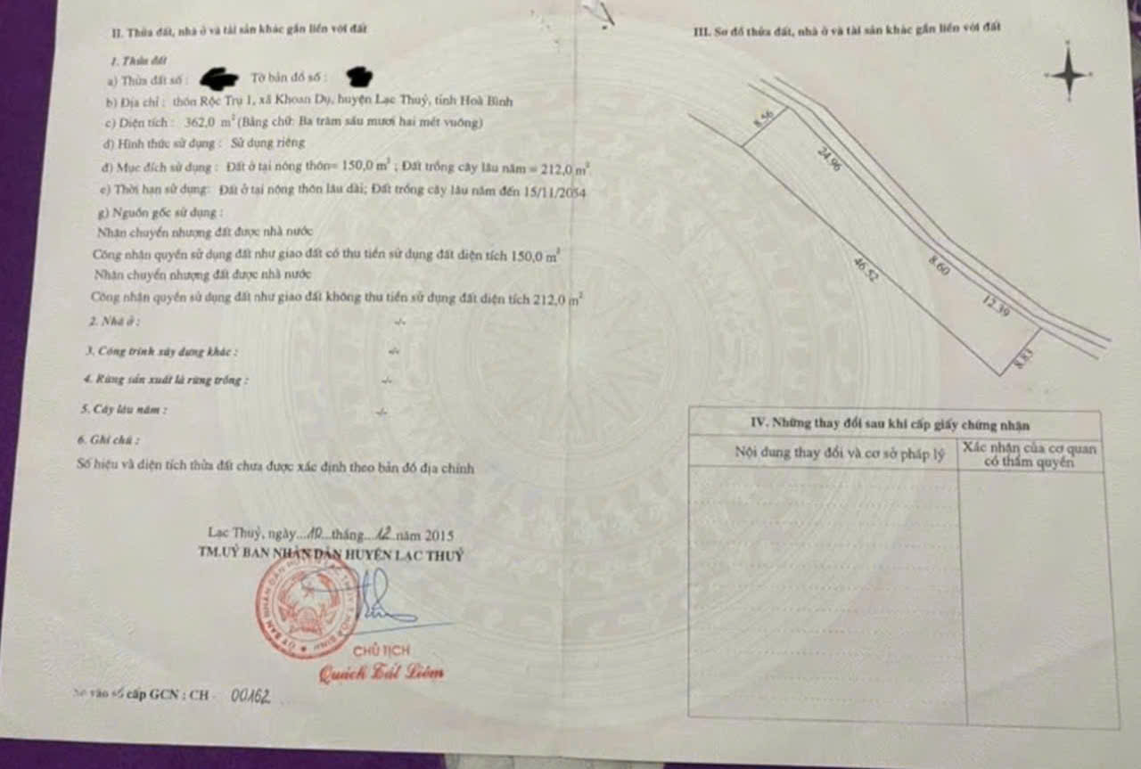  Bán 450m2 Đất Chính Chủ Tại Thôn Rộc Trụ I, Xã Khoan Dụ, Huyện Lạc Thủy, Hòa Bình 