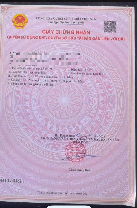  SIÊU HÓT - CHÍNH CHỦ BÁN ĐẤT AN LÃO, HẢI PHÒNG - GẦN KCN CẦU KHUỂ - GIÁ TỐT ĐẦU TƯ CHỈ 761 TRIỆU 
