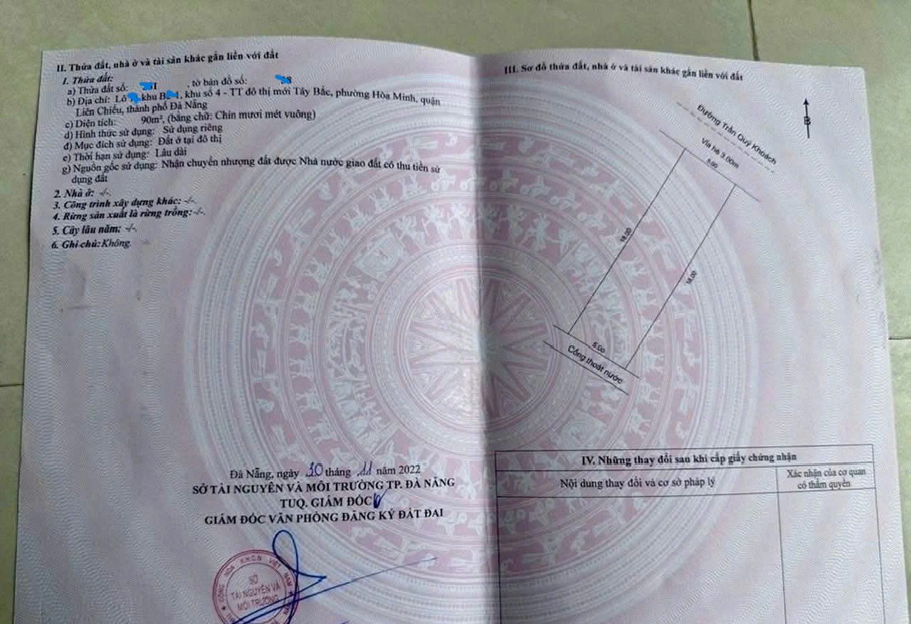  Bán đất đường Trần Qúy Khoách - trục thông Hồ Tùng Mậu 