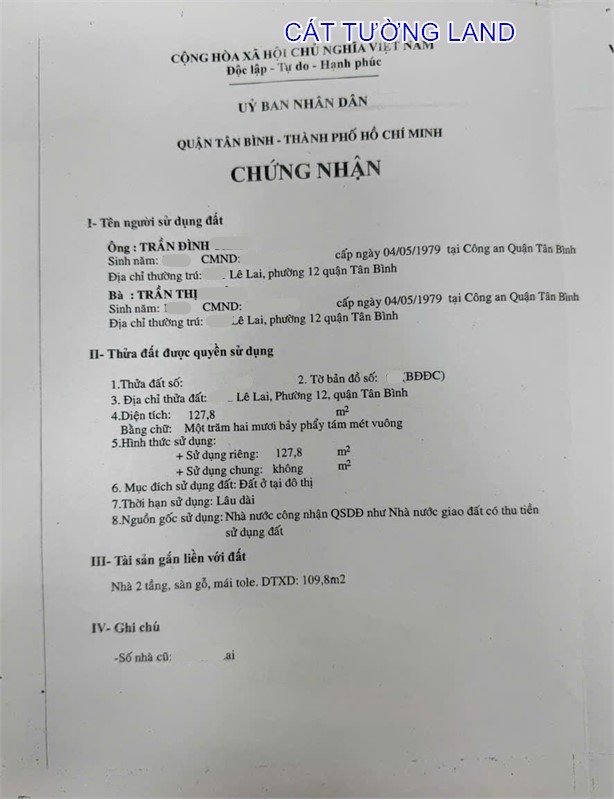  Bán nhà Lê Lai, khu Bàu Cát Tân Bình – 128m2, chỉ 9.5 tỷ 