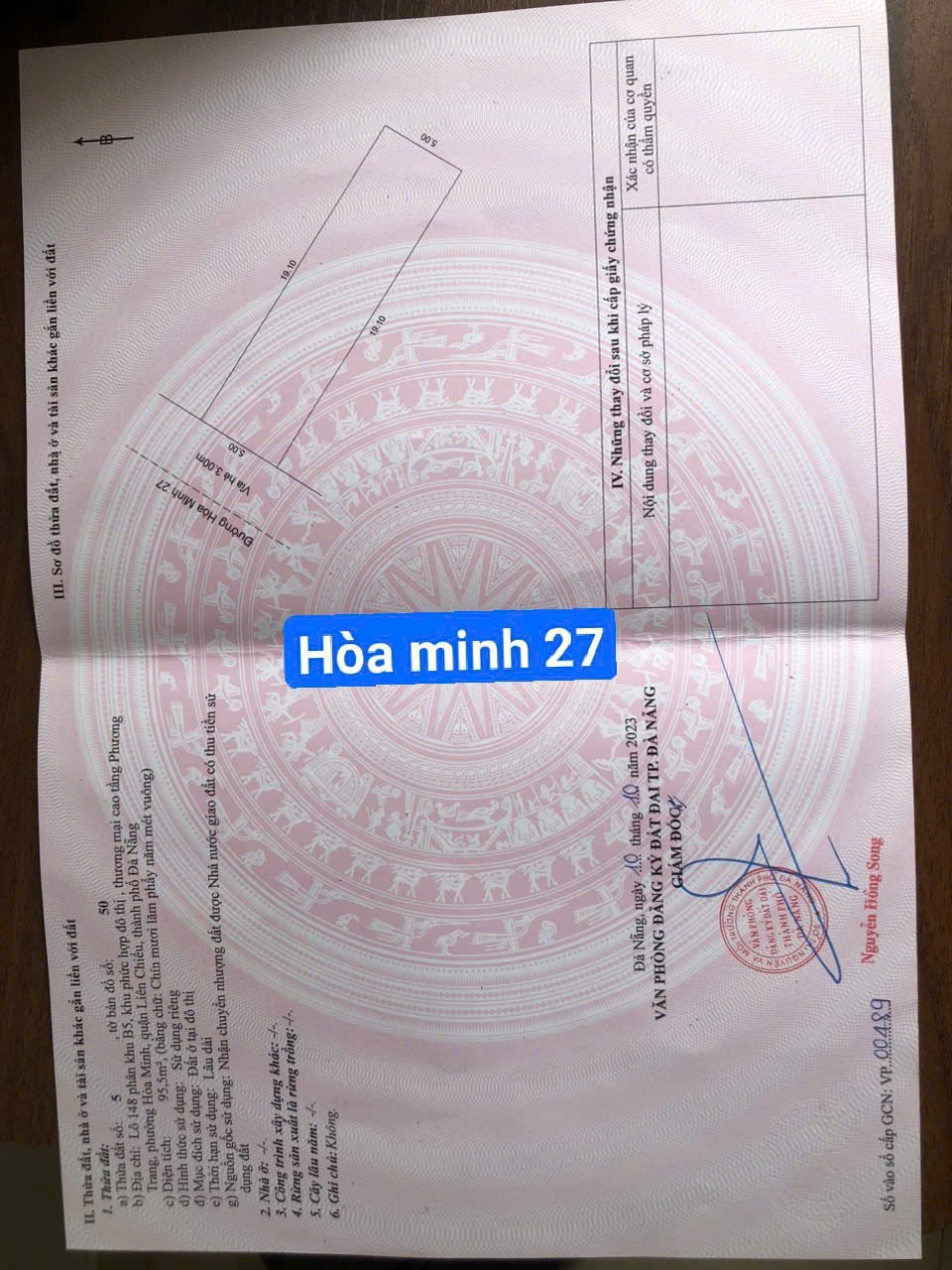  ????????Bán đất đường Hòa Minh 27 - Sát Nguyễn Sinh Sắc 