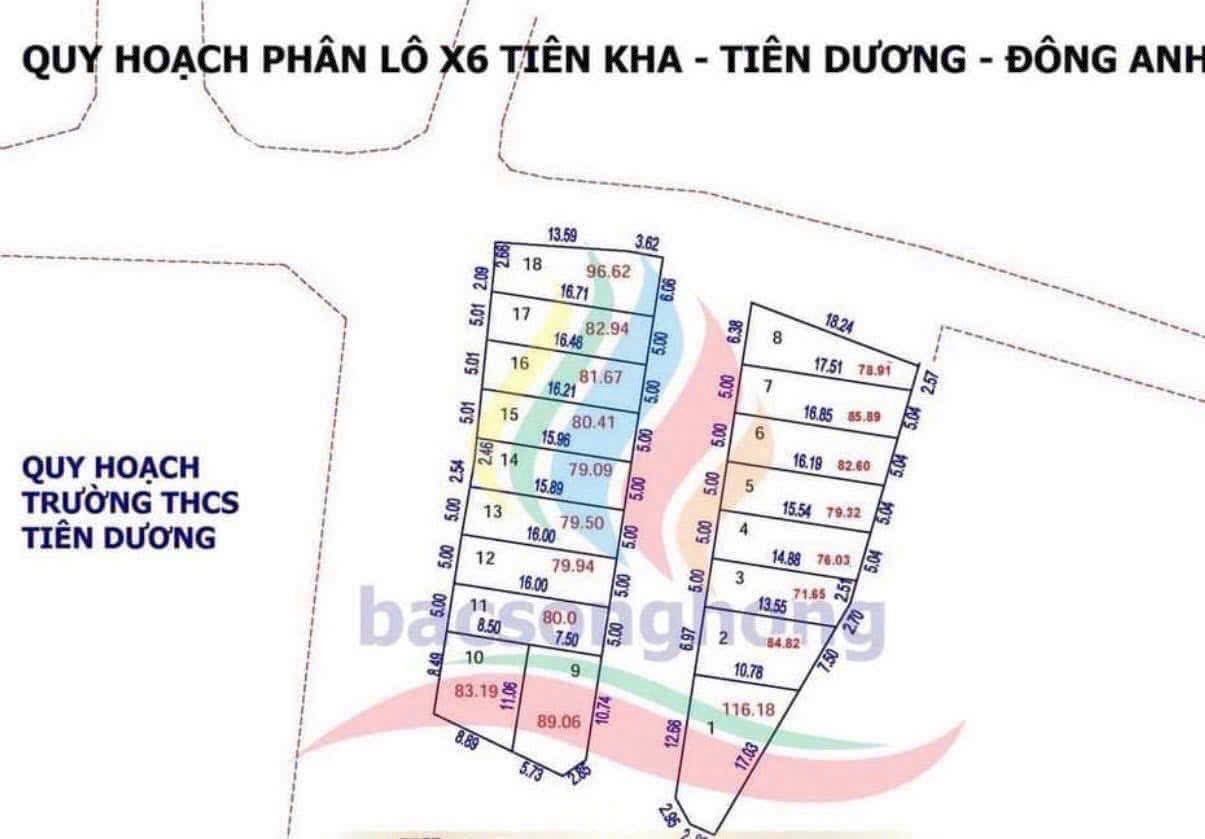  80m đất phân lô x6 Tiên Kha - Tiên Dương - Đông Anh 
