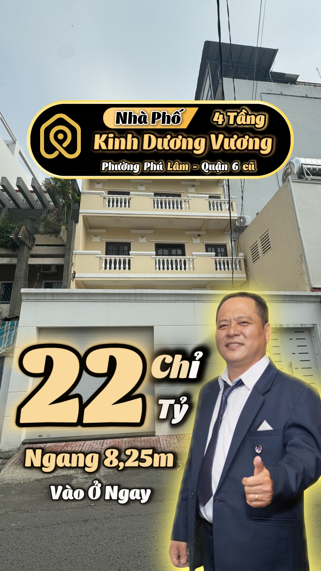  ????Nhà 4 Tầng Ngang 8m HXH Kinh Dương Vương Q6 - Chỉ 22 Tỷ - Tìm Nhà Phố - timnhapho.vn 