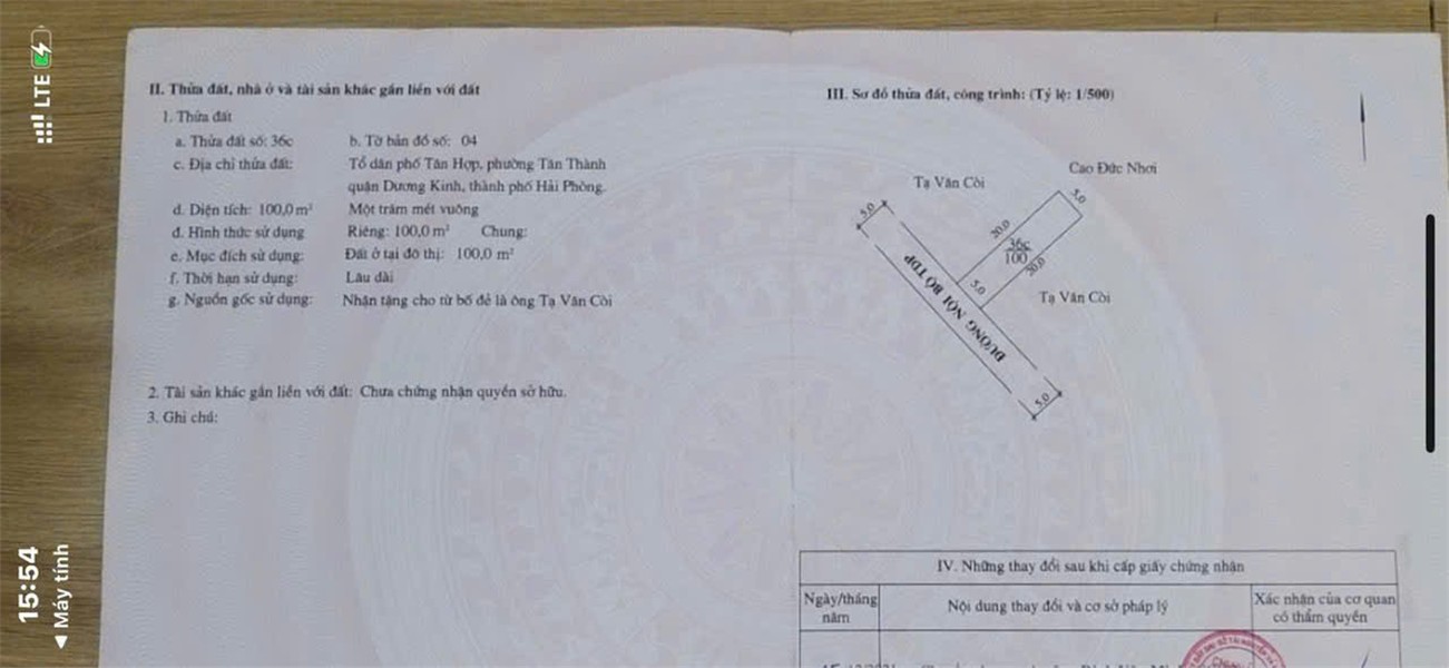  Bán lô đất Tân Thành – Dương Kinh – Giá 2,x tỷ  Ngõ thông 5m  Hàng hiếm khu dân cư  ZALO 0567 222 555 