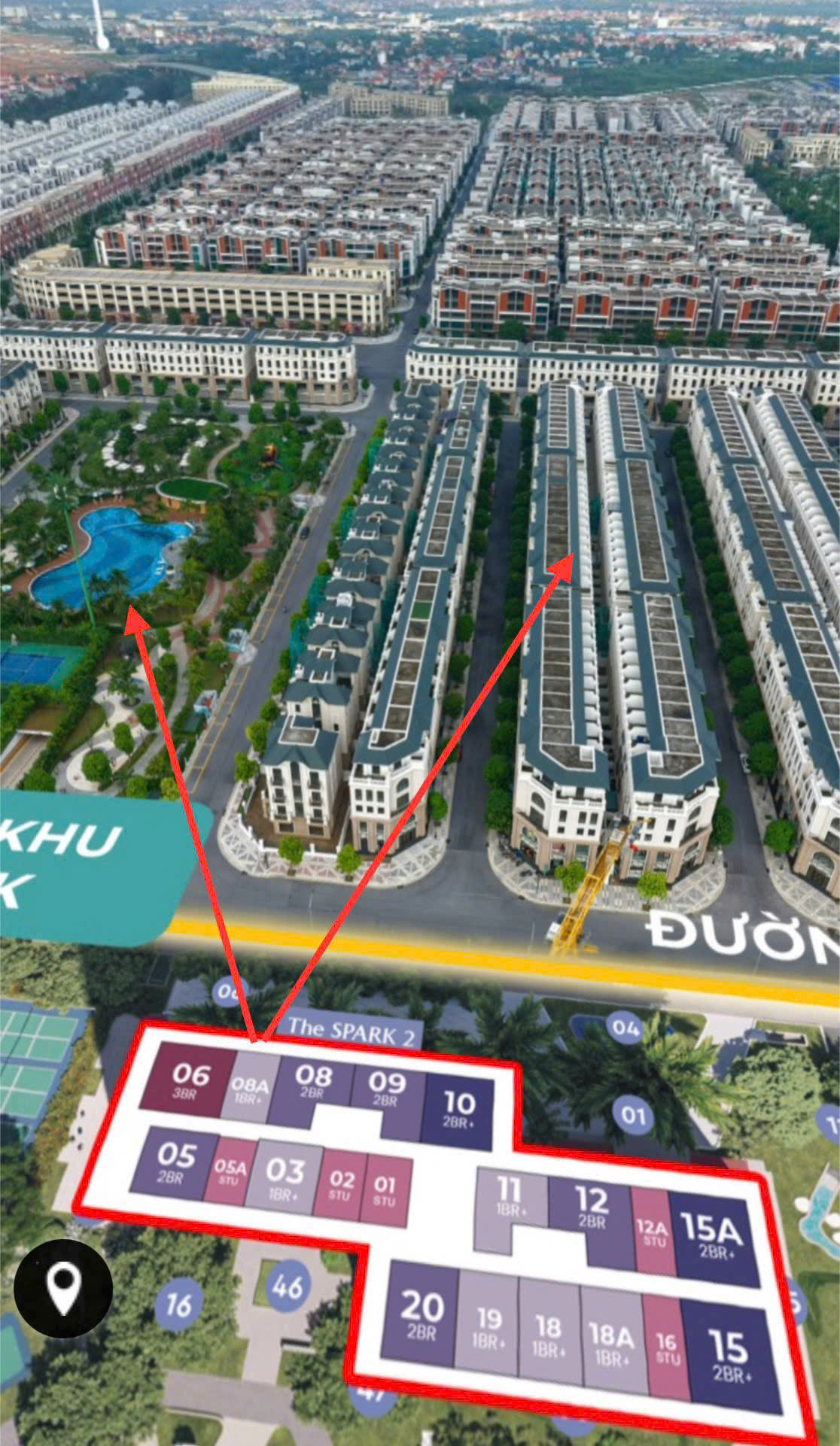  HÀNG HIẾM – DUY NHẤT 1 CĂN TẠI SPARK 2  1N -  TẦNG TRUNG - VIEW PHÁO HOA – BIỂN HỒ – BIỆT THỰ  VĂN GIANG, HƯNG YÊN 