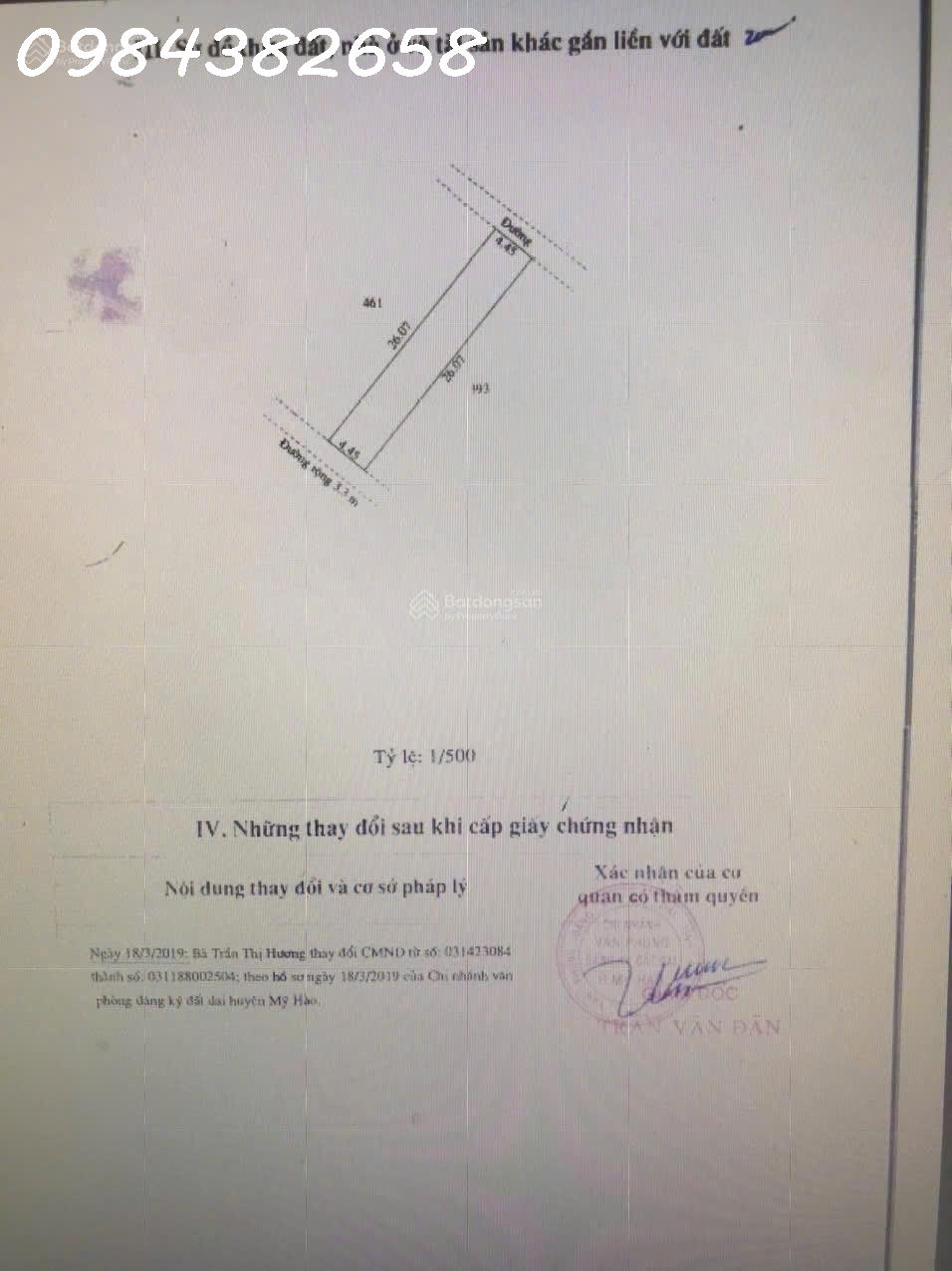  Cần tiền bán gấp lô đất mặt tiền Phường Dị Sử, Hưng Yên, DT 116m2, giá đầu tư 