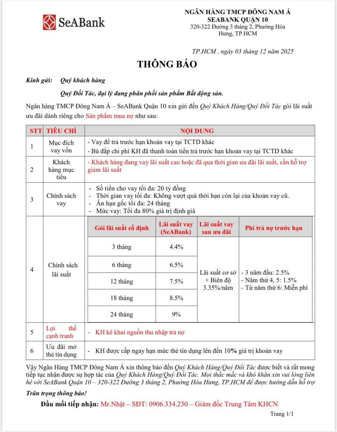  SEABANK – HỖ TRỢ MUA NỢ & GIẢM LÃI SUẤT CHO KHÁCH HÀNG ĐANG VAY 