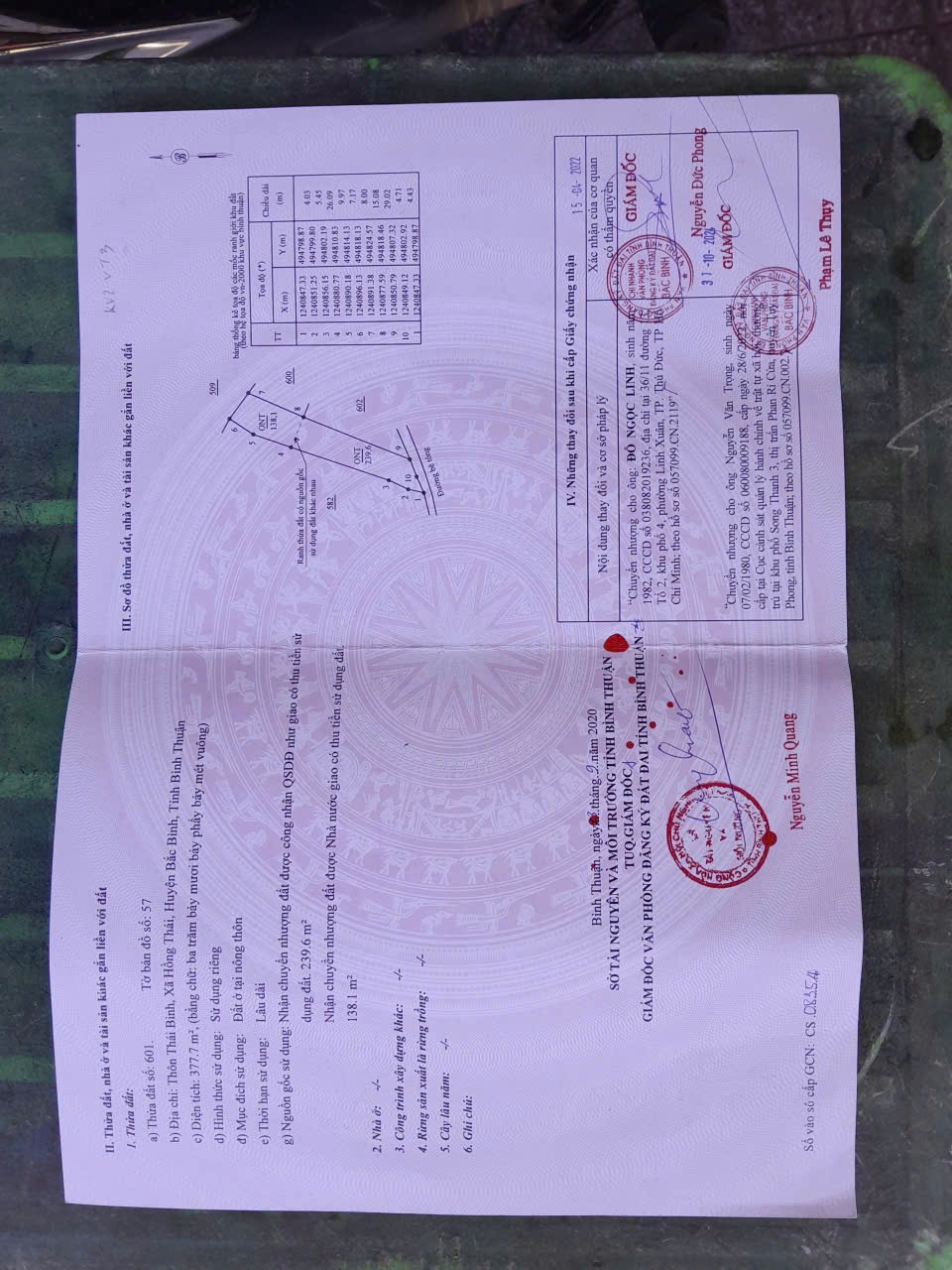  Bán 377,7m2 Đất Mặt Đường Bê Tông Xã Hồng Thái, Huyện Bắc Bình, Bình Thuận 