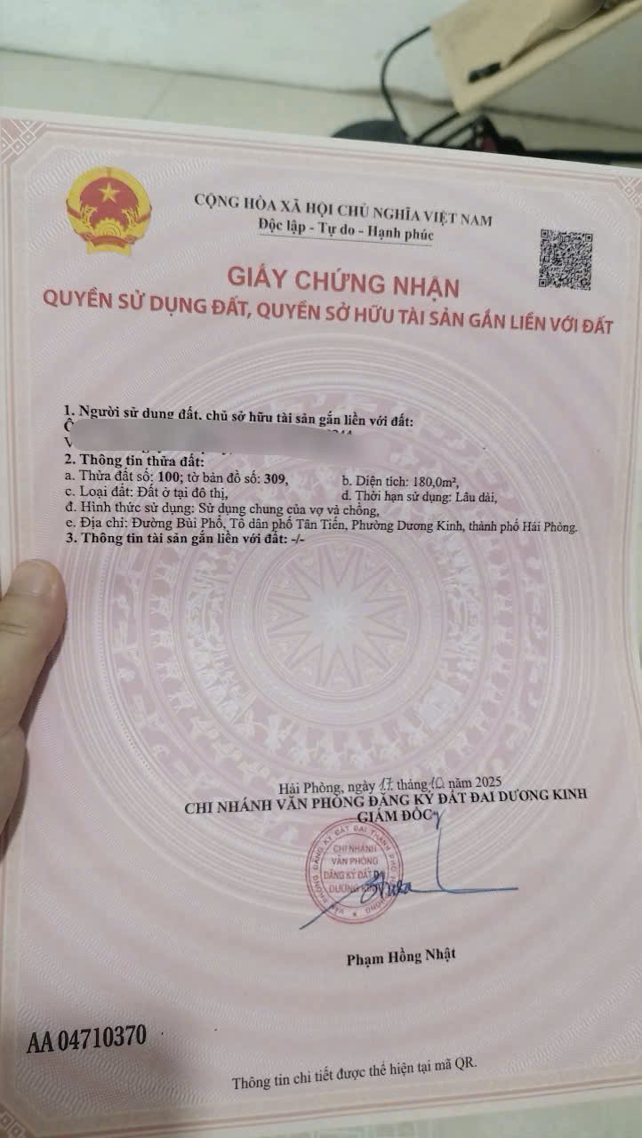  SIÊU PHẨM MẶT ĐƯỜNG BÙI PHỔ – 180M² – NGANG 6M – GIÁ HIẾM KHU TRUNG TÂM DƯƠNG KINH  ZALO 0567 222 555 