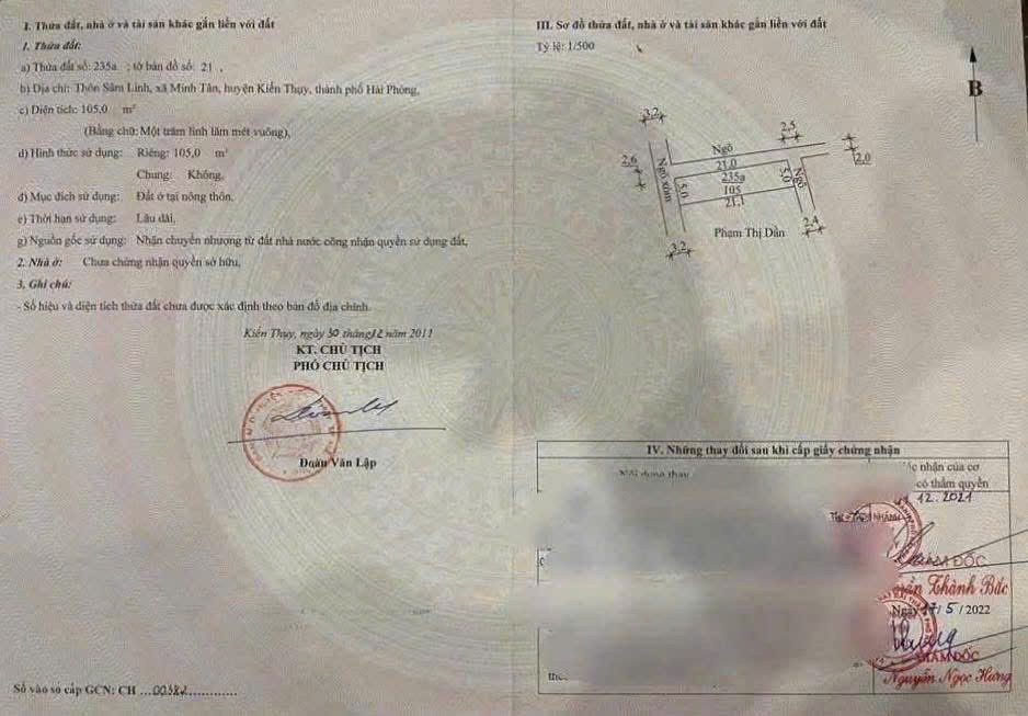  LÔ GÓC 105M² 3 MẶT THOÁNG – TUYẾN 2 GẦN TL362 – GIÁ 2,1X TỶ HIẾM QUỸ ĐẤT  ZALO 0567 222 555 