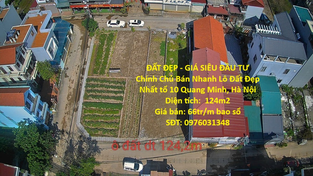 ĐẤT ĐẸP - GIÁ SIÊU ĐẦU TƯ Chính Chủ Bán Nhanh Lô Đất Đẹp Nhất tổ 10 Quang Minh, Hà Nội 