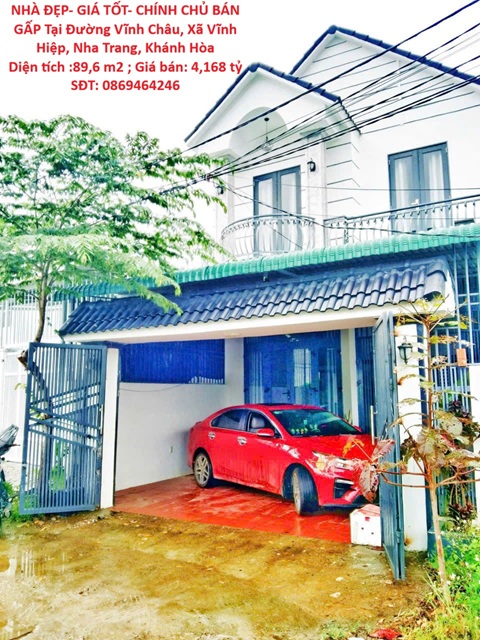  NHÀ ĐẸP- GIÁ TỐT- CHÍNH CHỦ BÁN GẤP Tại Xã Vĩnh Hiệp, Nha Trang 