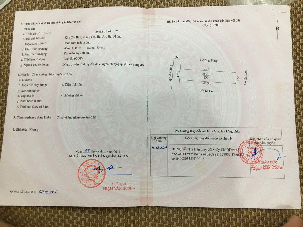  BÁN LÔ ĐẤT 100M² TRÀNG CÁT – HẢI AN – HẢI PHÒNG 