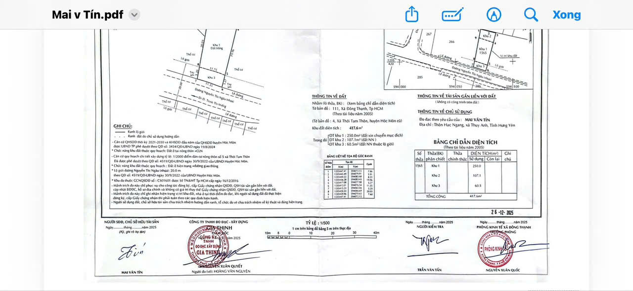  BÁN ĐẤT (11X38) MẶT TIỀN NGUYỄN THỊ NGÂU, THỚI TAM THÔN, HÓC MÔN 