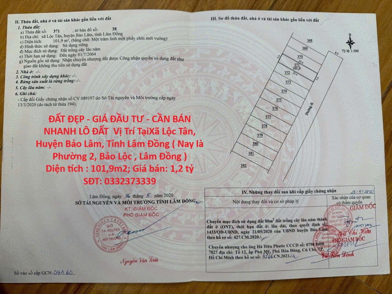  ĐẤT ĐẸP - GIÁ ĐẦU TƯ - CẦN BÁN NHANH LÔ ĐẤT  Vị Trí Tại Phường 2, TP Bảo Lộc, Tỉnh Lâm Đồng 