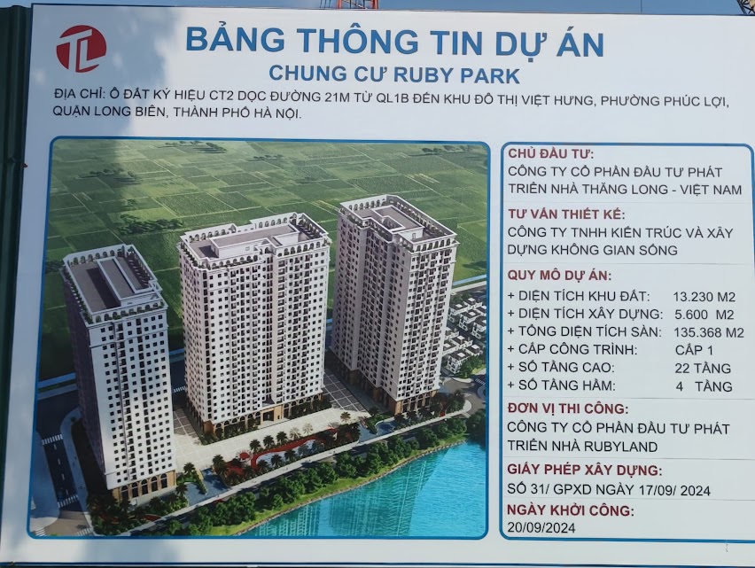  Còn 5 căn suất ngoại giao Ruby Park Phúc Lợi - giá tốt nhất dự án vào lúc này! 