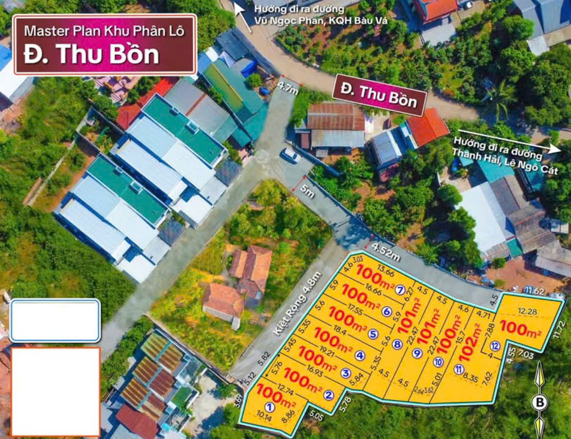  Lô đất Mặt tiền Kiệt chính Thu Bồn (Tịnh Trúc Gia), Thuỷ Xuân, TP Huế 