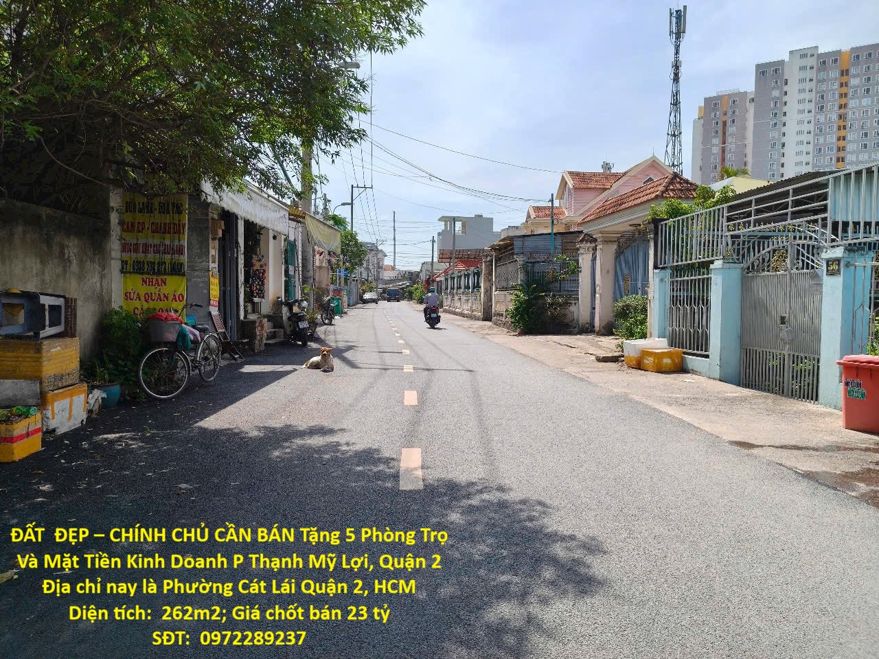  ĐẤT  ĐẸP – CHÍNH CHỦ CẦN BÁN Tặng 5 Phòng Trọ Và Mặt Tiền Kinh Doanh P Thạnh Mỹ Lợi, Quận 2 