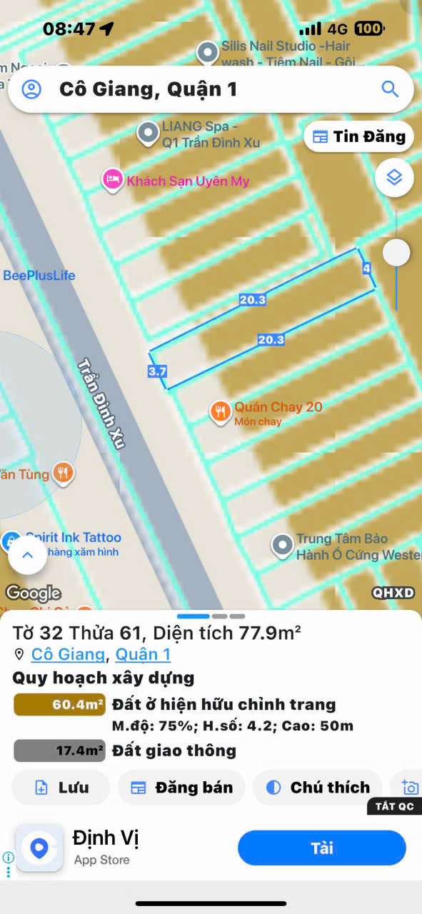  CHÍNH CHỦ 1 ĐỜI XƯA BÁN NHÀ 3 TẦNG MTKD Đ.TRẦN ĐÌNH XU, QUẬN 1 - 4M*20M - SỔ HỒNG VUÔNG VỨC ĐẸP* LH GIANG GIANG: 093.86.76.685 