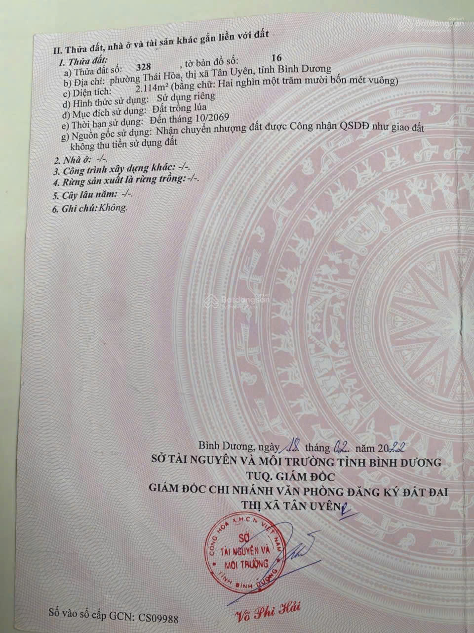  Bán đất ĐT 747A, Thái Hòa, Tân Uyên, Bình Dương, 5,5 triệu/m2, 2114m2, chính chủ hot 