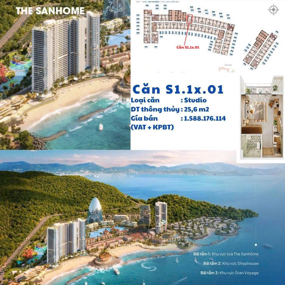  STUDIO VIEW BIỂN – SANHOME LIBERA NHA TRANG - SUẤT NGOẠI GIAO HIẾM 