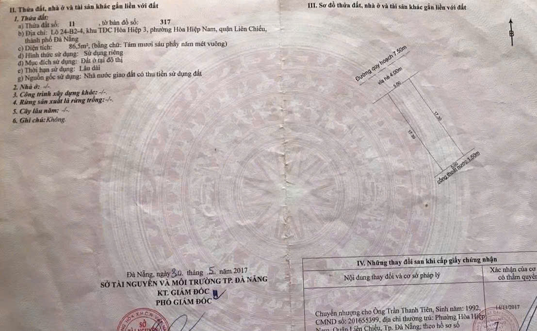  ????????Bán đất đường Đồng Cửa 3 – Khu TĐC Hòa Hiệp 3, gần chung cư Ori Garden 