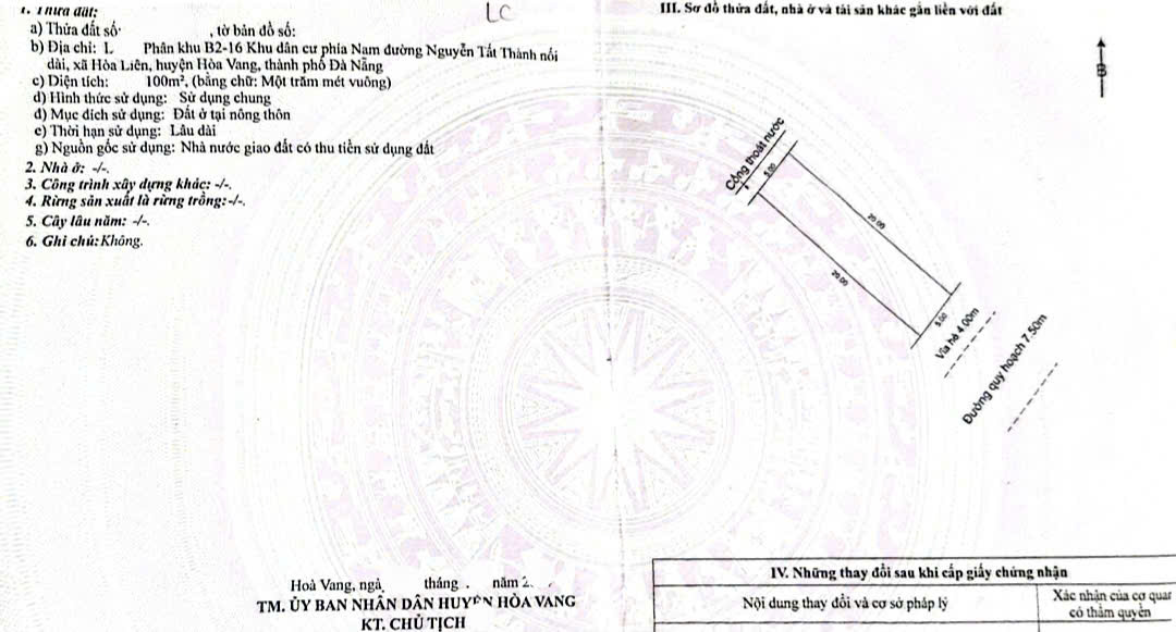  Bán đất đường 7,5m TRƯƠNG CÔNG HUẤN – Song song Nguyễn Tất Thành 