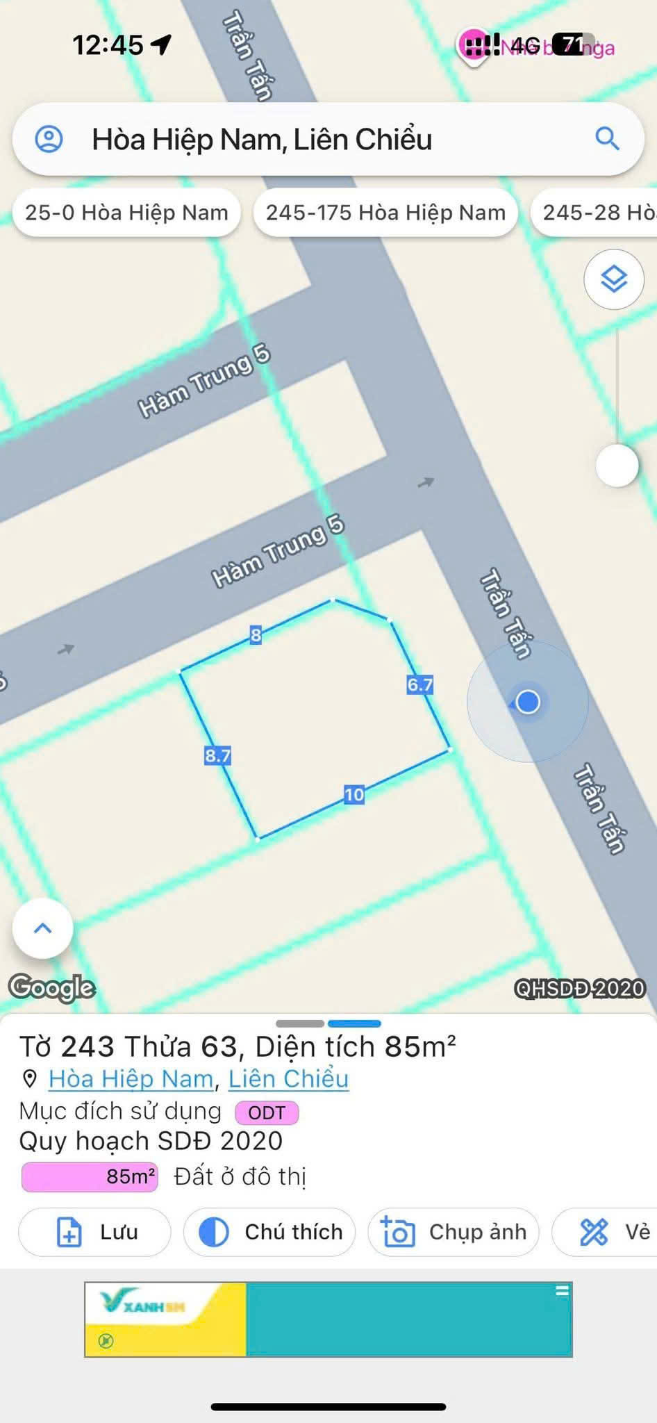  ????Chào bán lô góc đường 7,5m Trần Tấn & Hàm Trung 5. 