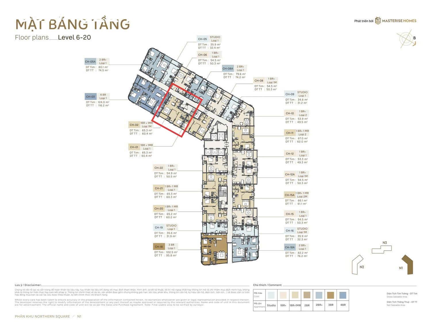  Chính chủ cần bán CC Masteri Trinity Square, DT 60,4 m2, 2PN, 2WC, Văn Giang, Hưng Yên 