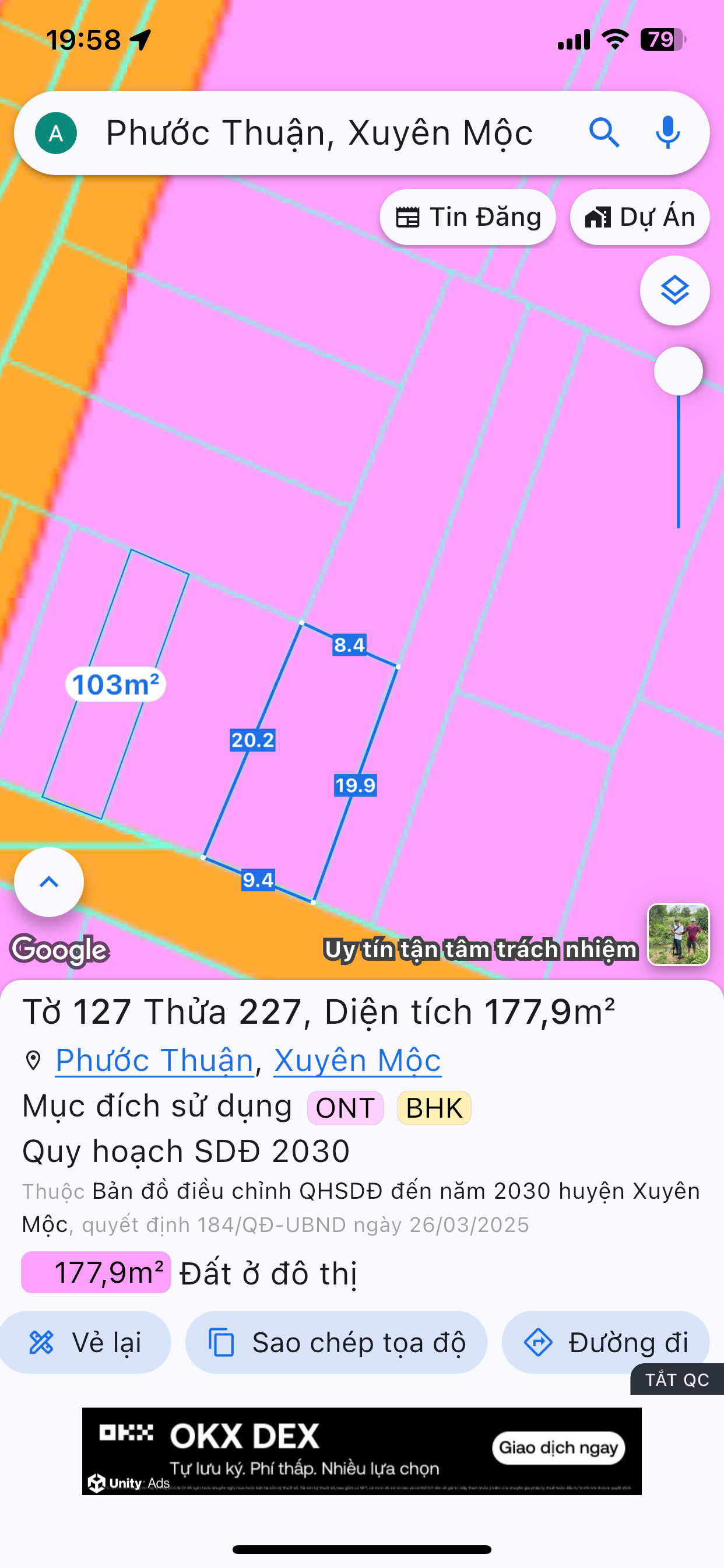  Cần bán lô đất hồ tràm cách biển 500m 