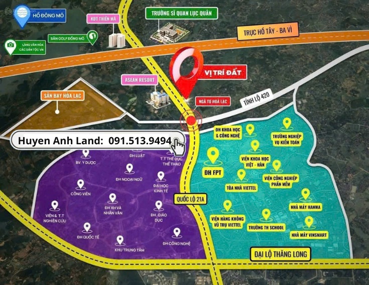  ???? HƠN 1 TỶ – SỞ HỮU NGAY ĐẤT LÕI ĐÔ THỊ HÒA LẠC ???? 