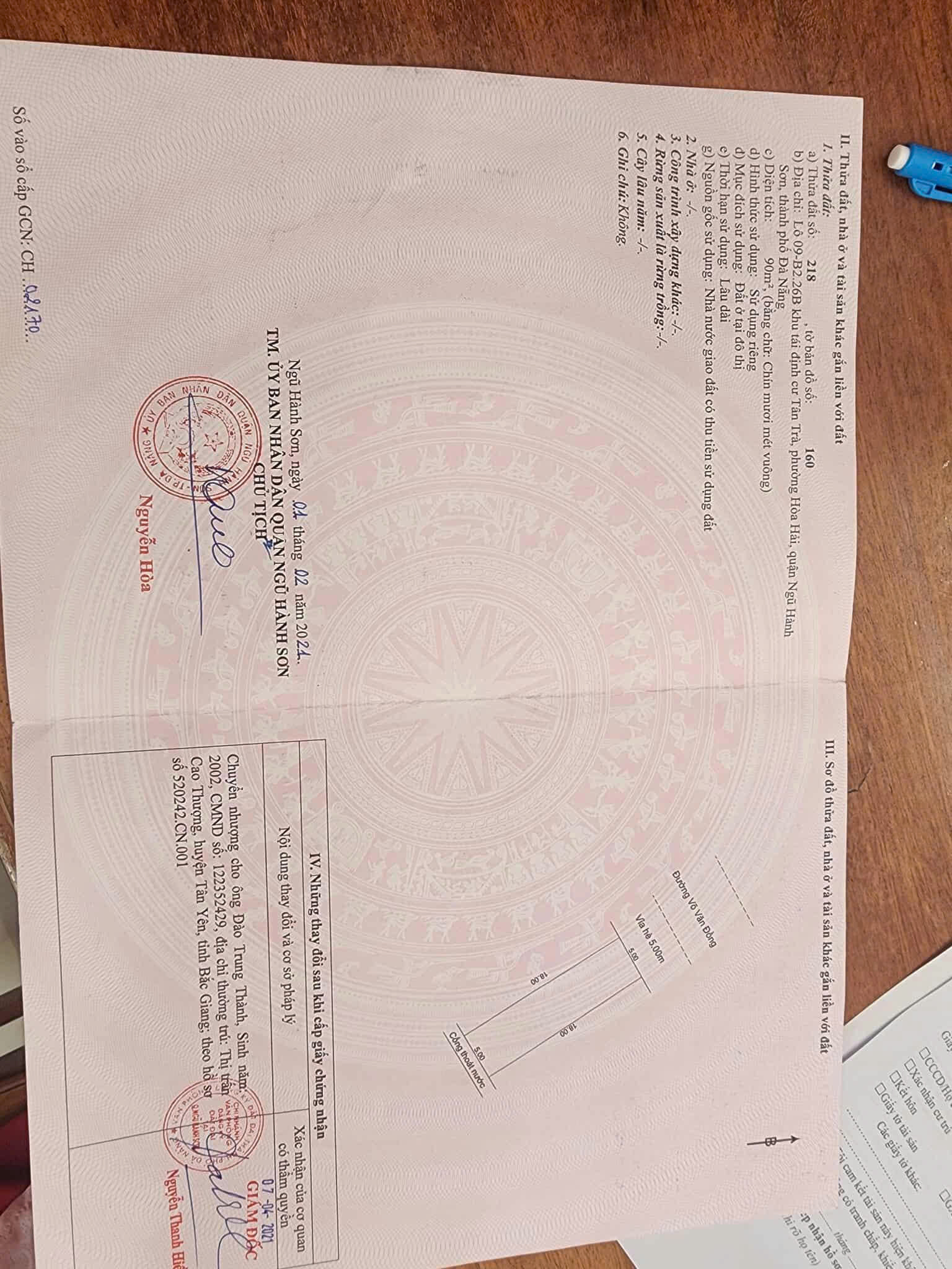  Bán lô đất đường VÕ VĂN ĐỒNG (Trục 7m5 thông biển) DT 90m2 giá 6ty1 LH 0942992361 