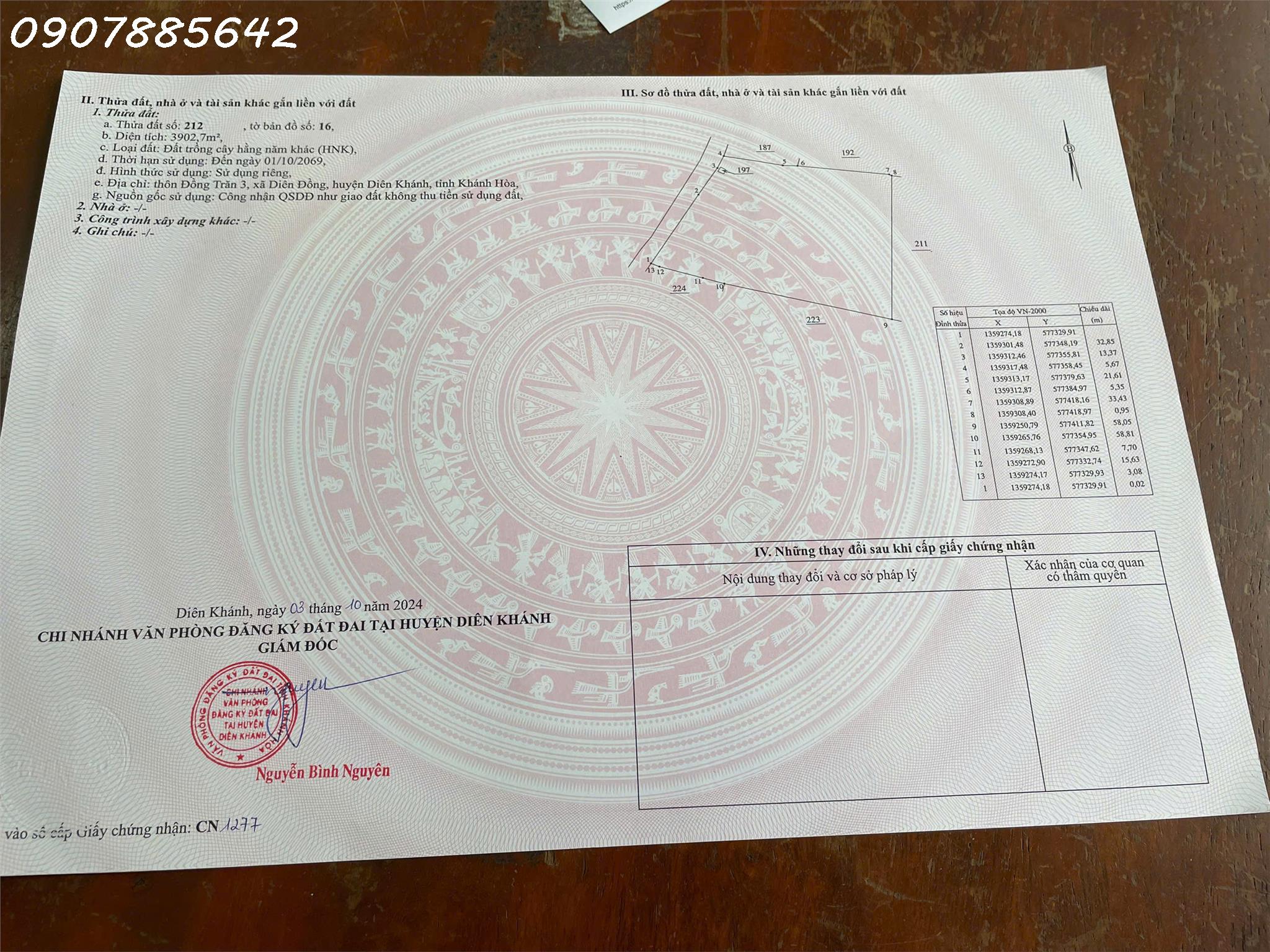  BÁN ĐẤT VƯỜN SỔ HỒNG RIÊNG KHÁNH HOÀ 