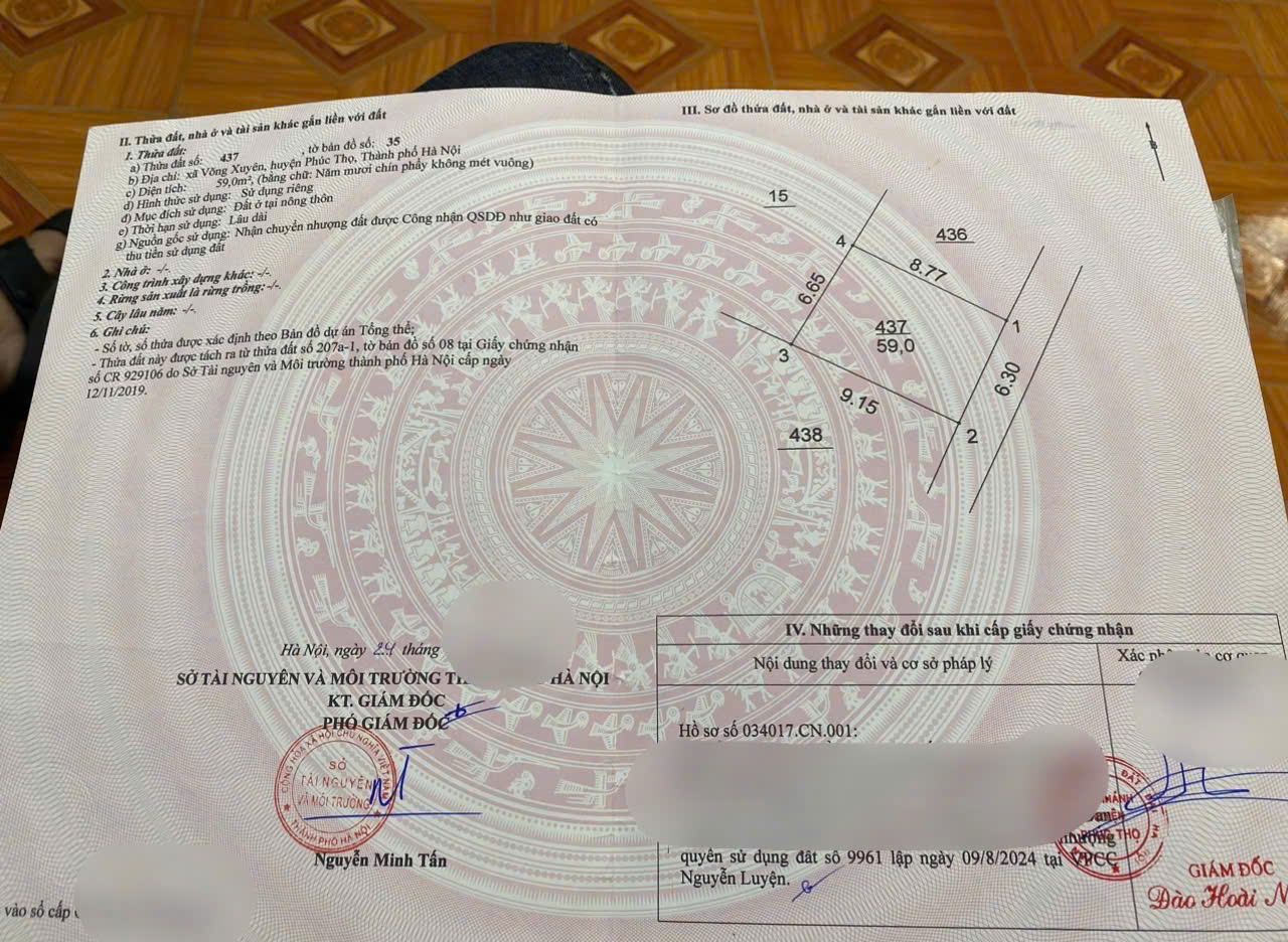  SIÊU ĐẸP 59M ĐẤT LỤC XUÂN - VÕNG XUYÊN - PHÚC THỌ - HÀ NỘI 