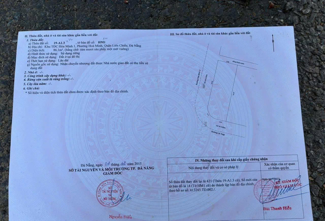  Bán đất GÓC 2MT đường Lê Thiệt & Hòa Minh 2 - Vị trí đẹp gần biển 