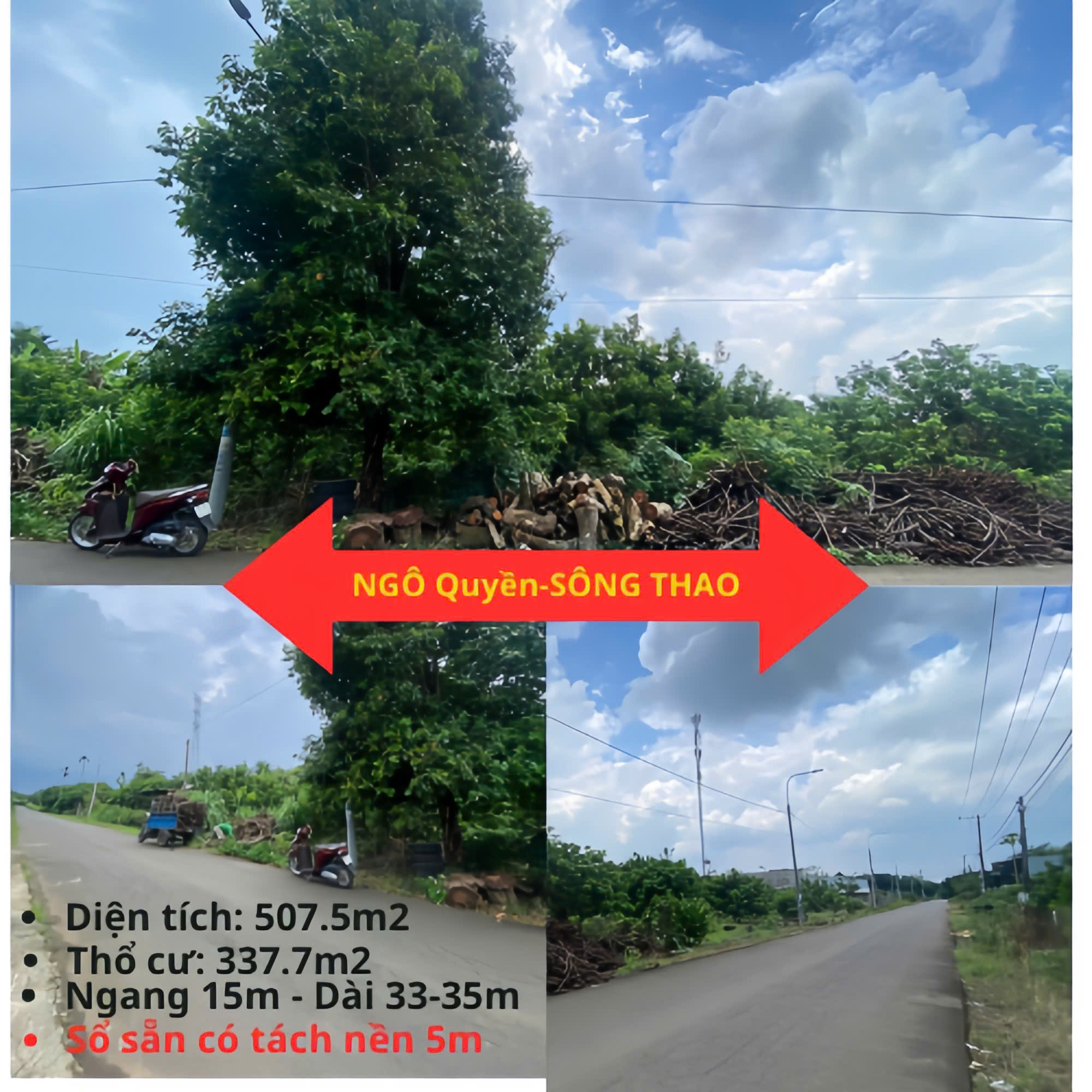  BÁN ĐẤT MẶT TIỀN NGÔ QUYỀN - SỔ RIÊNG- FULL THỔ 