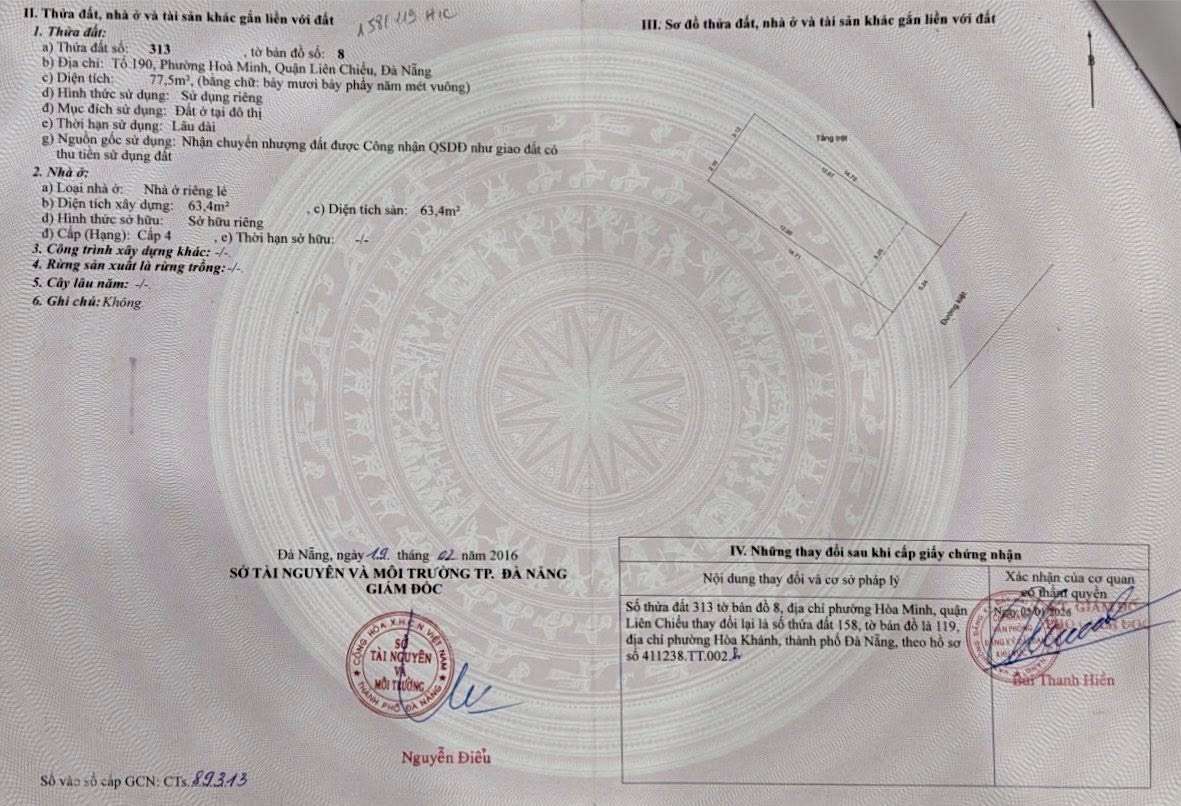  Cần bán nhà kiệt Ô TÔ 6m K64 Trần Đình Tri - Gần biển 