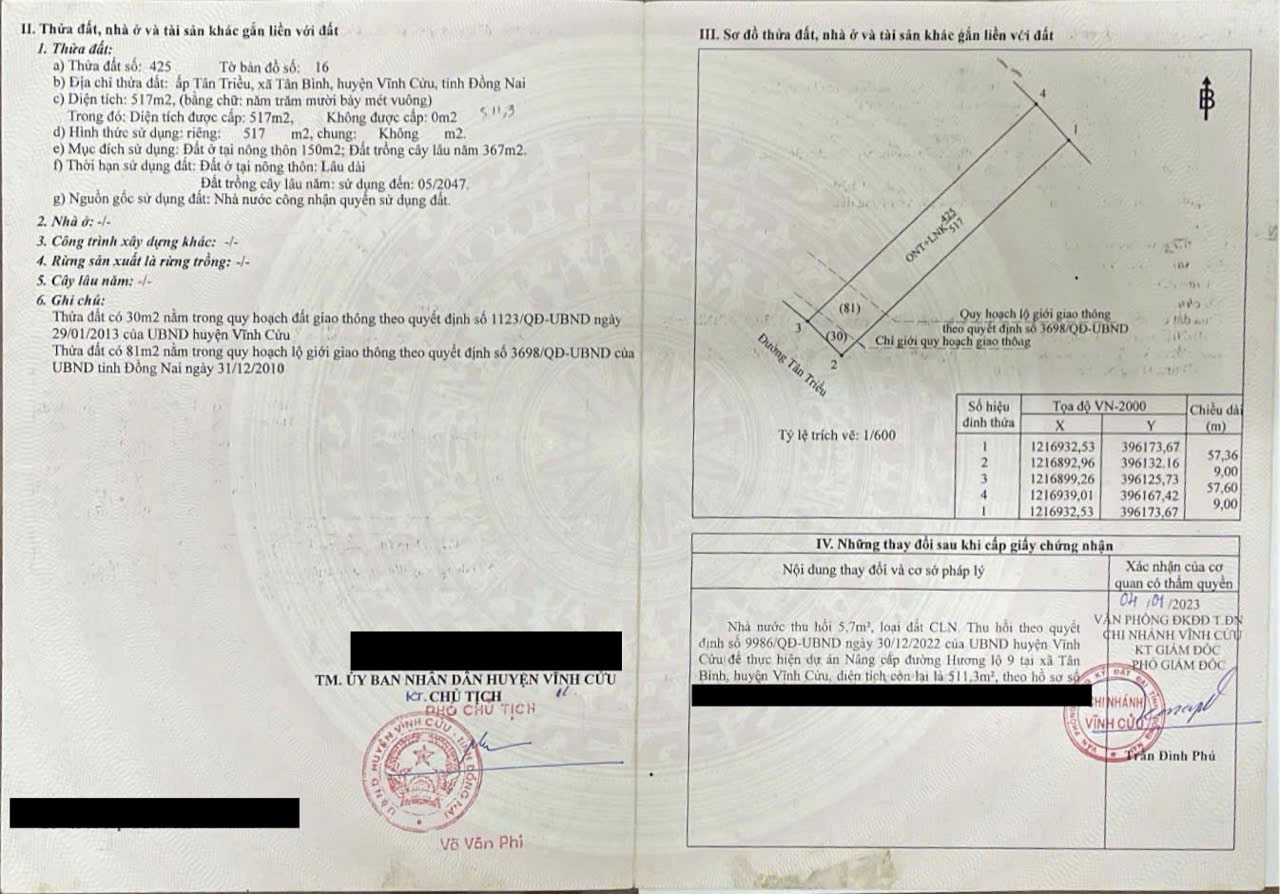  NHÀ ĐẸP – GIÁ TỐT - CẦN BÁN NHÀ MẶT TIỀN Đường Hương Lộ 9, Xã Tân Bình, Vĩnh Cửu, Đồng Nai 