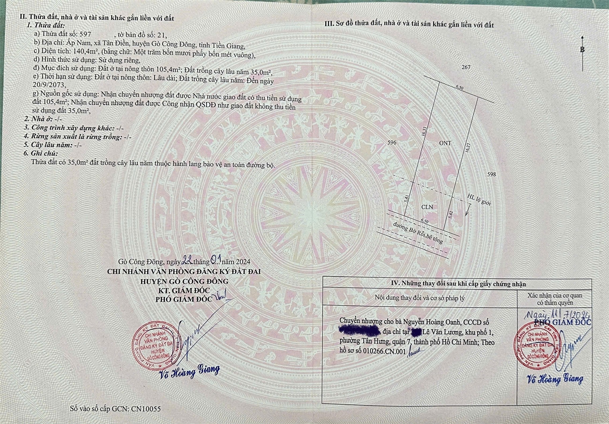  ĐẤT ĐẸP – GIÁ TỐT  – CHÍNH CHỦ CẦN BÁN tại ấp Nam, Tần Điền, Gò Công Đông, Tiền Giang 