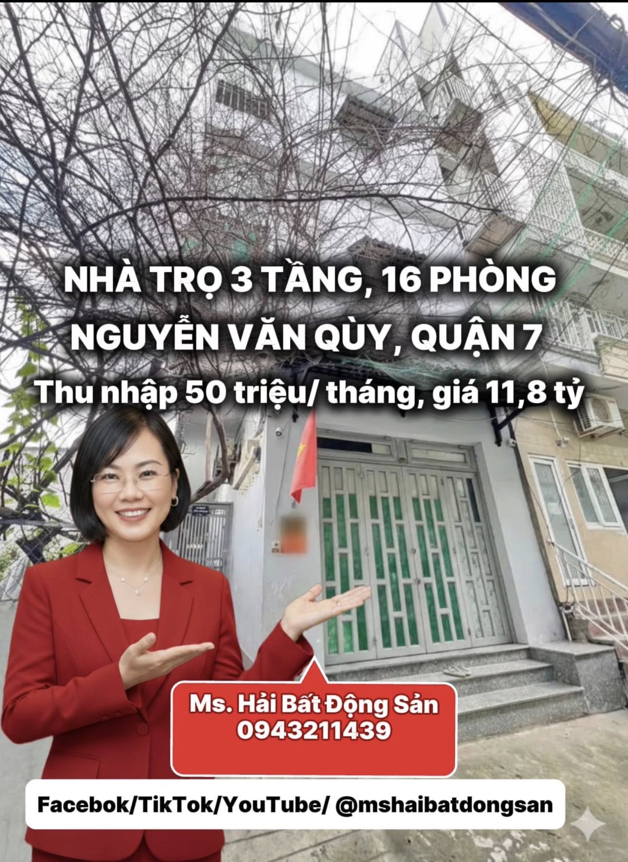  ???? BÁN NHÀ TRỌ NGUYỄN VĂN QUỲ – QUẬN 7  16 PHÒNG  THU NHẬP 50TR/THÁNG ???? 