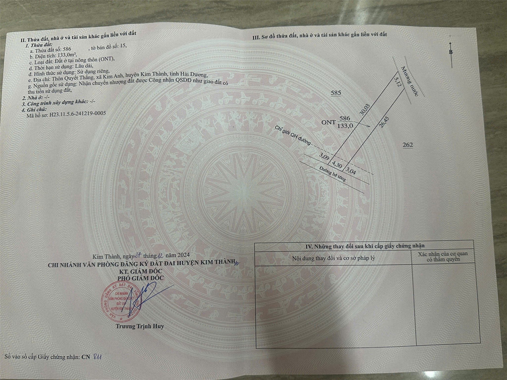  ĐẤT ĐẸP - GIÁ TỐT CẦN BÁN NHANH LÔ ĐẤT TIỀM NĂNG TẠI huyện Kim Thành tỉnh Hải Dương 