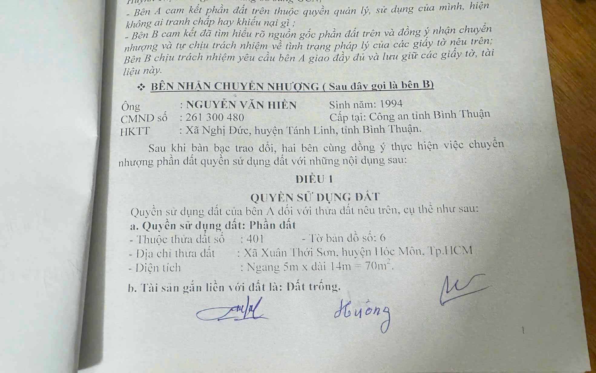  CẦN BÁN GẤP ĐẤT THỔ CƯ – HẺM XE HƠI – NGUYỄN THỊ THỬ, XUÂN THỚI SƠN, HÓC MÔN 