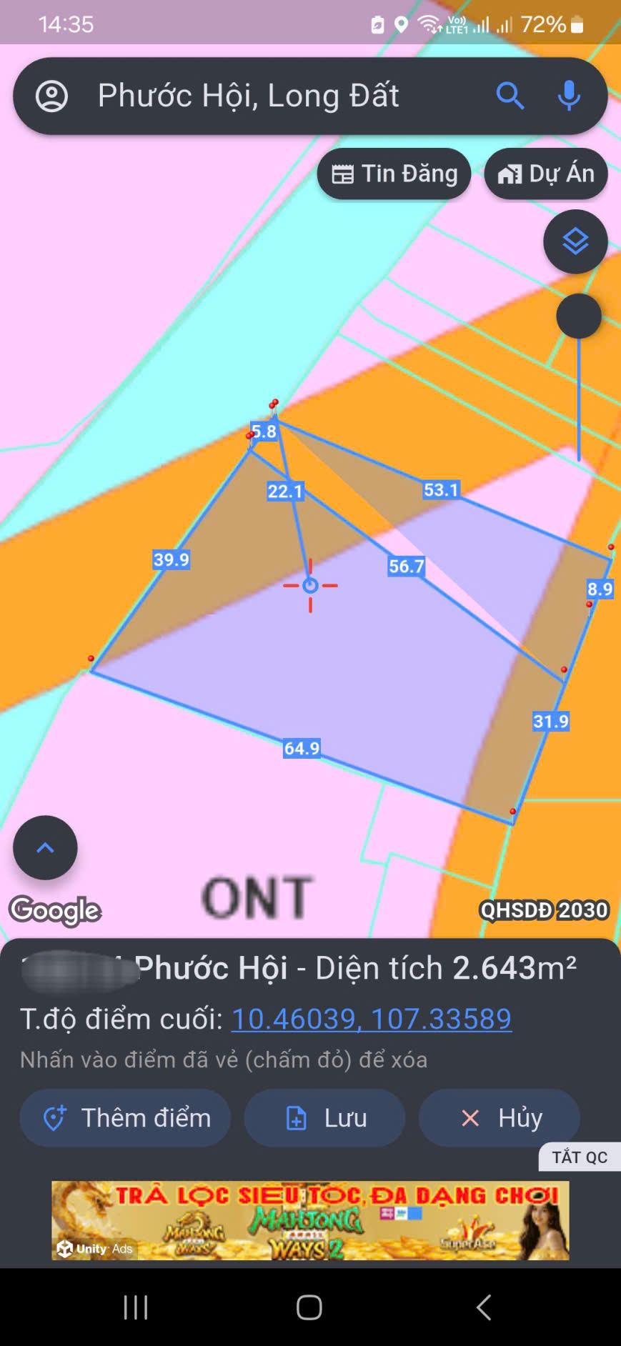  BÁN ĐẤT LỘC AN – ĐẤT ĐỎ (BR-VT)  QUỸ ĐẤT MẶT TIỀN TRỤC ĐƯỜNG ĐANG MỞ RỘNG  1 MIẾNG 2 SỔ  THỔ CƯ 500m² 