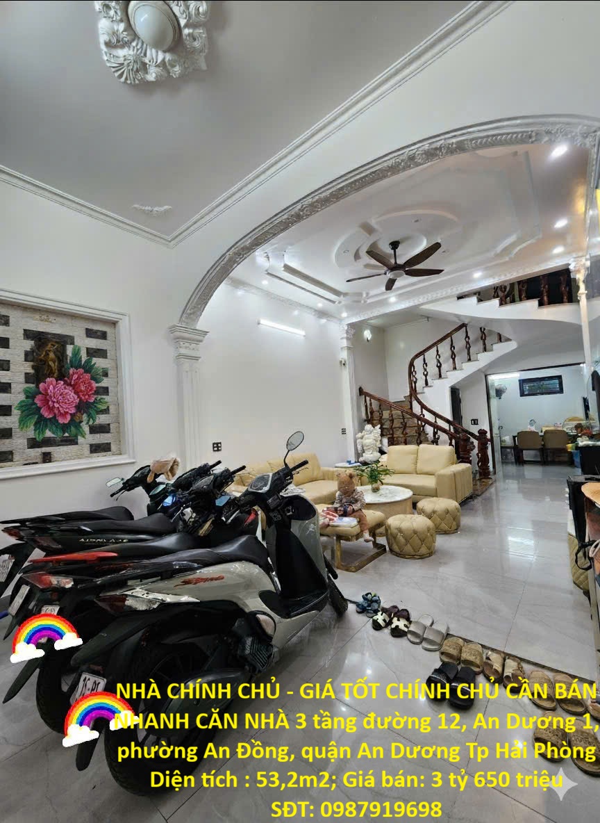  NHÀ CHÍNH CHỦ - GIÁ TỐT CHÍNH CHỦ CẦN BÁN NHANH CĂN NHÀ 3 tầng phường An Đồng, tp Hải Phòng 