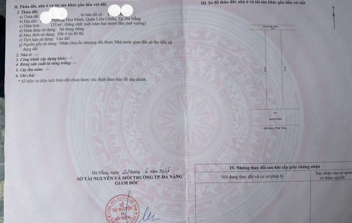  ????????Bán đất mặt tiền đường 15,5m Lý Thái Tông - Gần biển 