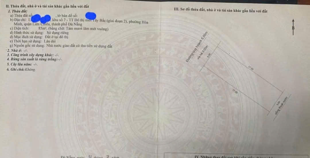  Bán đất đường Hòa Phú 10 (Gò Nảy 5 cũ) - Dtđ: 85m2 