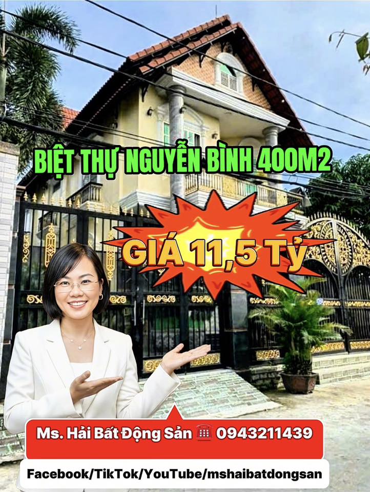  ???? NGỘP BANK – BÁN GẤP BIỆT THỰ VƯỜN NGUYỄN BÌNH, NHÀ BÈ  >400M²  11,5 TỶ TL ???? 