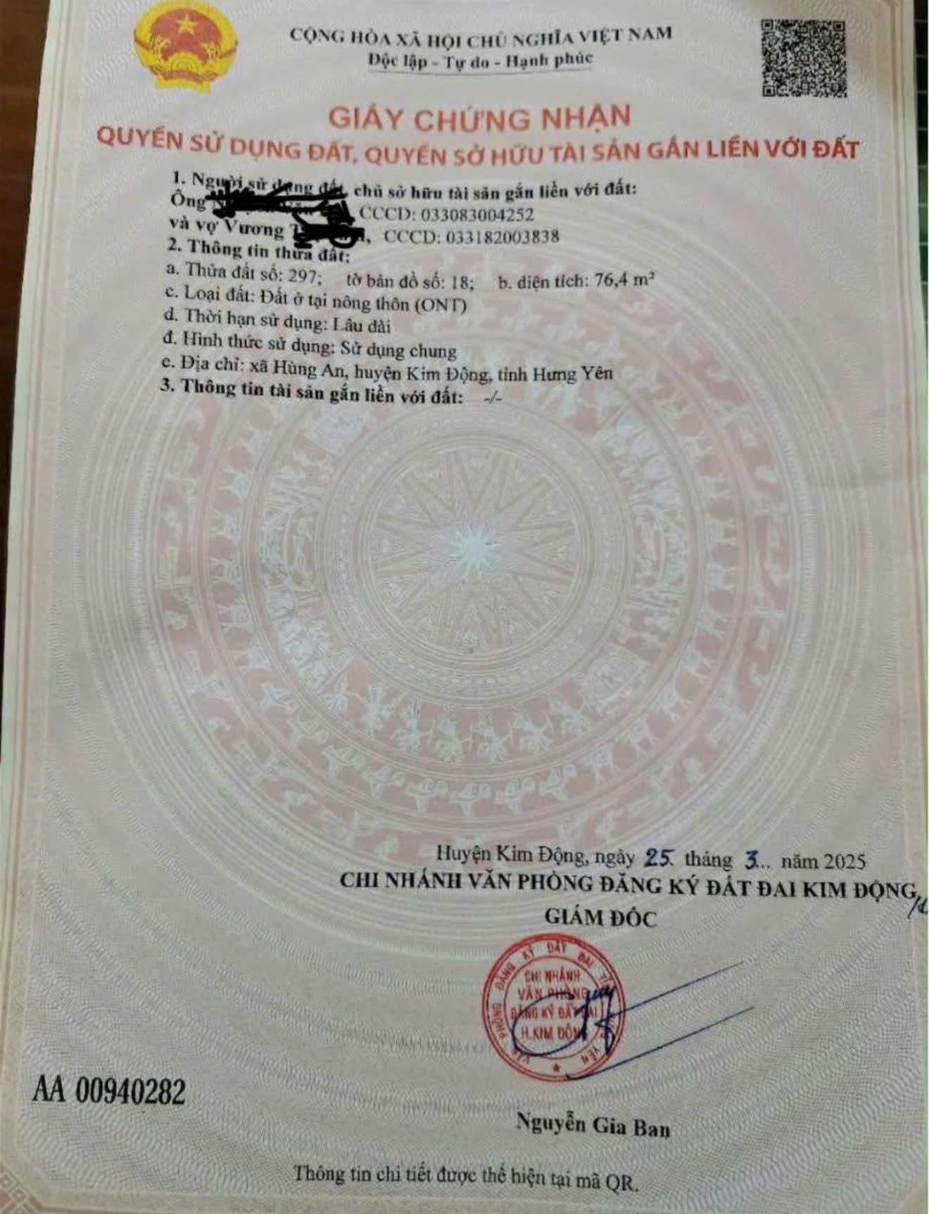  ĐẤT ĐẸP – GIÁ TỐT  – CHÍNH CHỦ CẦN BÁN Tại Hùng An - Kim Động - Hưng Yên 