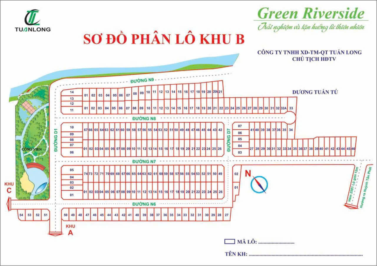  ✨ BÁN ĐẤT KHU B - KDC ANH TUẤN GREEN RIVERISDE, NHÀ BÈ - 5 TỶ ✨ 